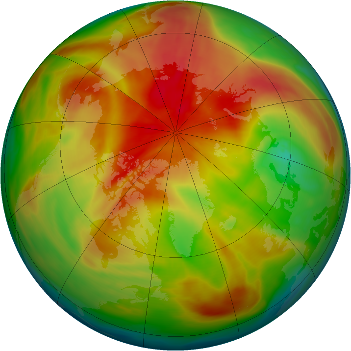 Arctic ozone map for 24 March 2005